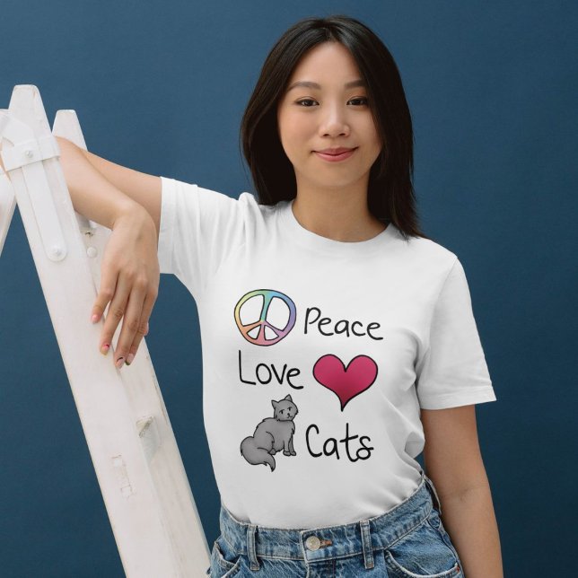 T-shirt Chats Peace Love (Créateur téléchargé)
