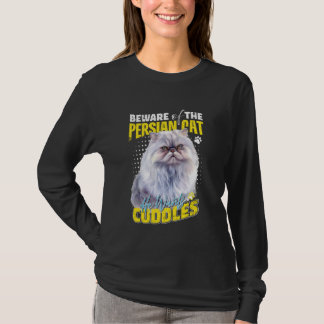 T-shirt Chats Perses ATTENTION AUX CUDDLES DE CHAT PERSIAN