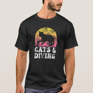 T-shirt Chats & Plongée Vintage Retro Hobby