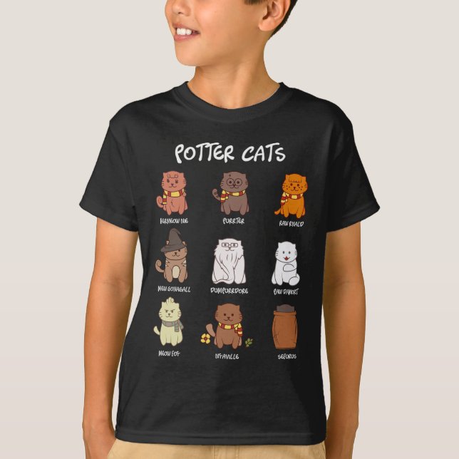 T-shirt Chats Potter Pour Amoureux des chats (Devant)