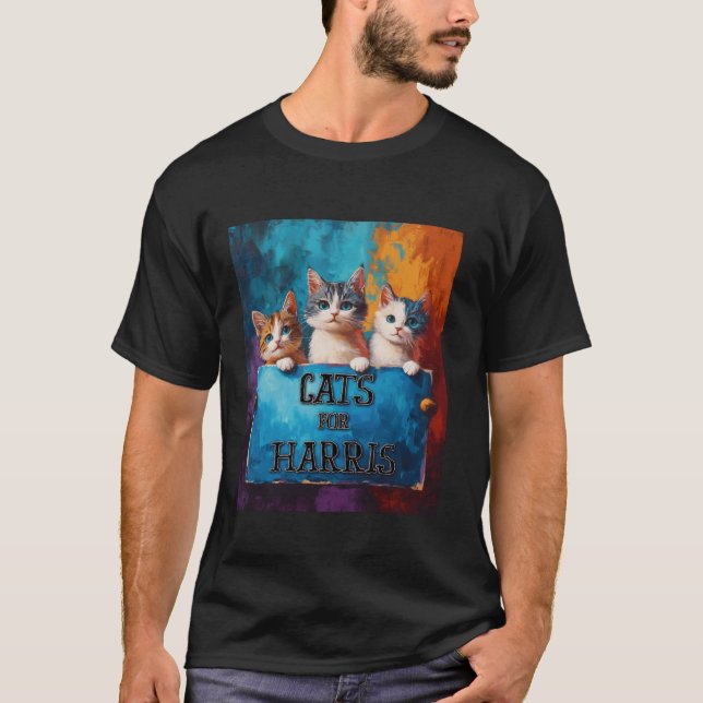 T-shirt Chats pour Harris Cute Kitten Campagne Support Art (Devant)