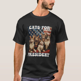T-shirt Chats Pour Président Élection 2024 Drapeau América