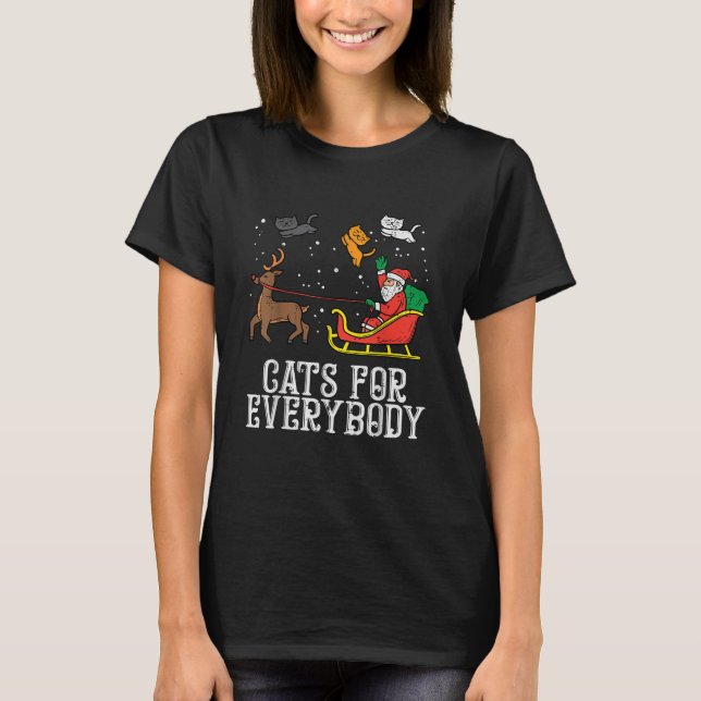T-shirt Chats pour tous Noël Chat Drôle Xmas Femmes (Devant)