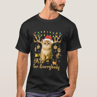 T-shirt Chats pour tous Noël Chat Drôle Xmas Femmes
