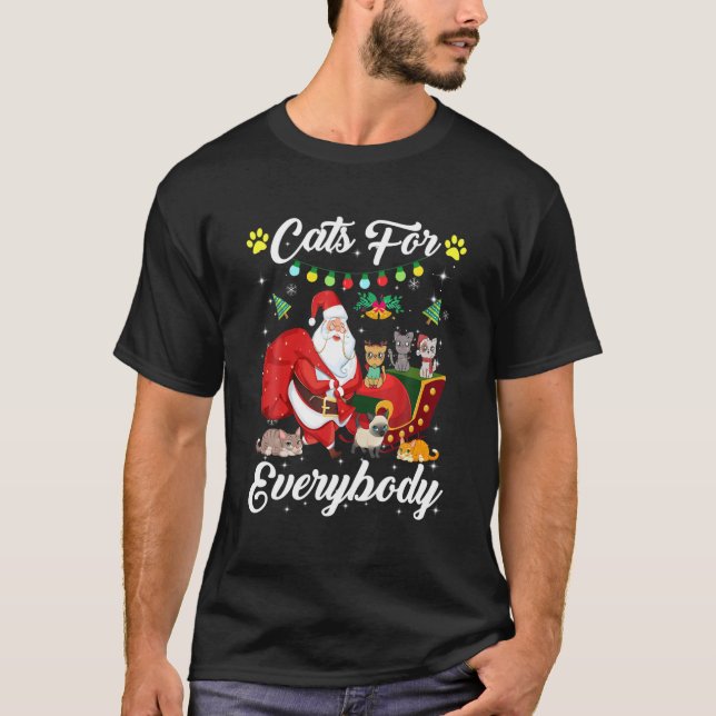 T-shirt Chats pour tous Noël mignon Amoureux des chats Ugl (Devant)