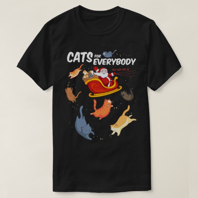 T-shirt Chats pour tout le monde drôle Chirstmas Chat (Design devant)