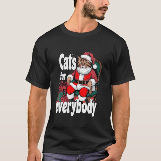 T-shirt Chats pour tout le monde Mèmes de Noël de chat pou (Devant)