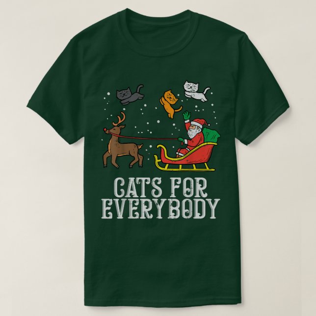 T-shirt Chats pour tout le monde Père Noël amusant Noël PJ (Design devant)