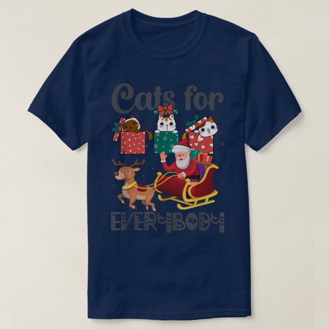 T-shirt Chats pour tout le monde Père Noël amusant Noël PJ (Design devant)