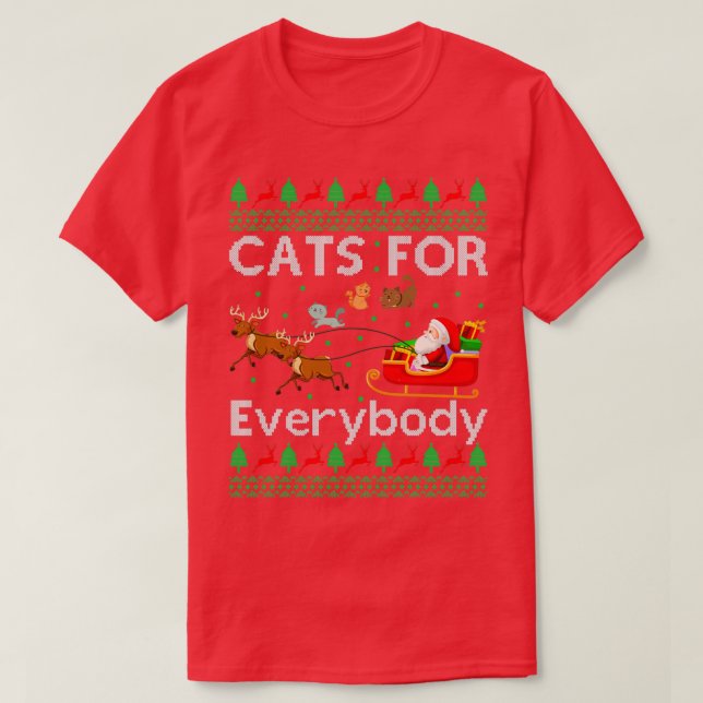T-shirt Chats pour tout le monde Père Noël drôle Noël (Design devant)