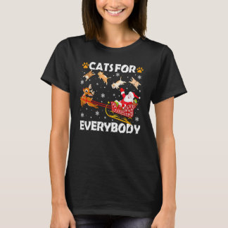 T-shirt Chats pour tout le monde Santa Noël PJs Xmas Femm
