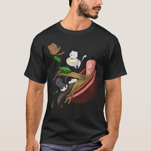 T-shirt chats ramen (Devant)