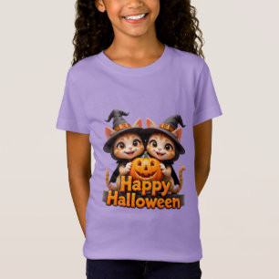 T-Shirt Chats roux mignons avec chapeaux de sorcière citro