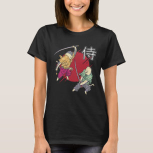 T-shirt Chats Samurai japonais