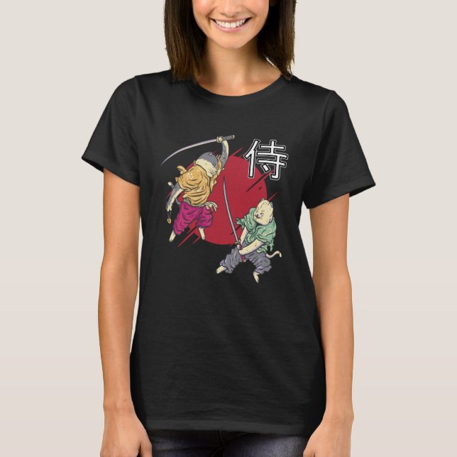 T-shirt Chats Samurai japonais (Devant)