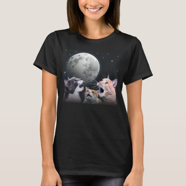 T-shirt Chats Se Battre À La Lune Chat Space Kitten Plaisa (Devant)