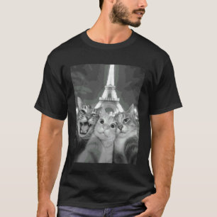 T-shirt Chats selfie à Paris, Chats visitant Paris, Voyage