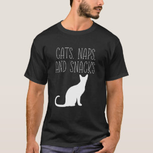T-shirt Chats Siestes Et Friandises Idée Drôle De Yoga Pou