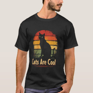 T-shirt Chats Sont Cool Silhouette De Chat Rétro
