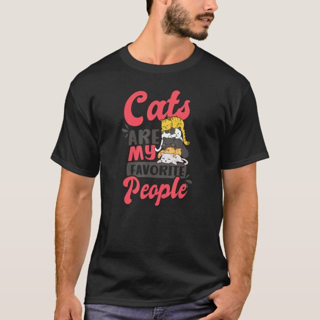 T-shirt Chats Sont Les Gens Préférés Mère Chat Fou (Devant)