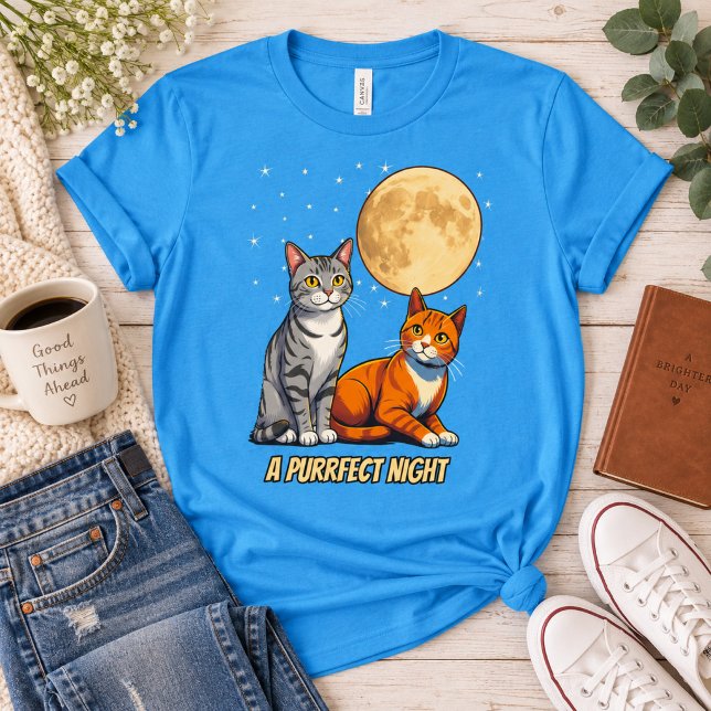 T-shirt Chats sous une lune dorée (Créateur téléchargé)