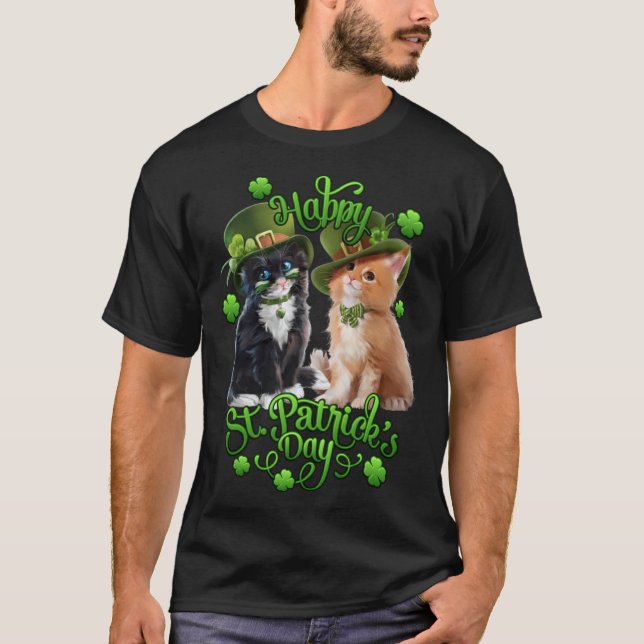 T-shirt Chats St Pat's Paddy Patrick Jour de la Fête St Ch (Devant)