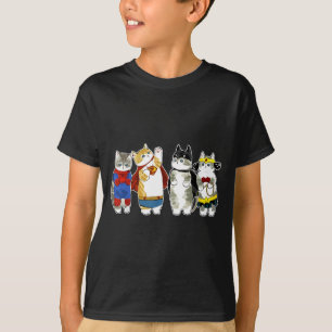 T-shirt Chats Super-héros Chatons Chats Adore Les Chats Su