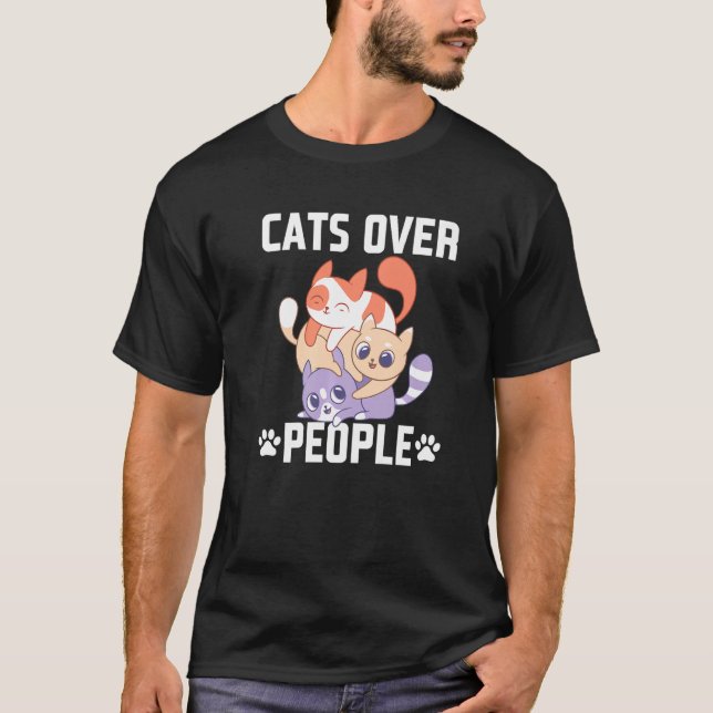 T-shirt Chats sur les gens Introduire Chat Antisocial Kitt (Devant)