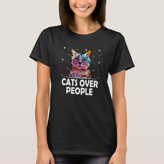 T-shirt Chats sur les gens Introduire Chat Antisocial Kitt (Devant)