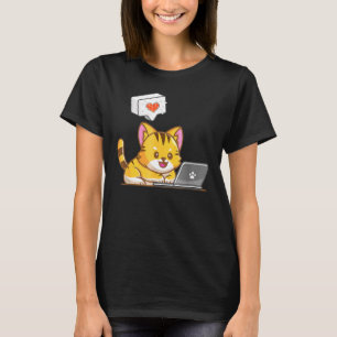 T-shirt Chats Sushi Sur Ordinateur