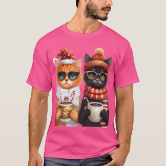 T-shirt Chats très festifs Chats tachetés avec Noël