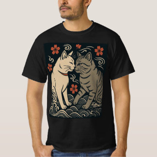 T-shirt Chats Ukiyo-e Harmonie Art Japonais