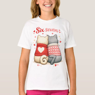 T-shirt Chats Valentin 6 7 , 67 Six Sept Valentins , Chat