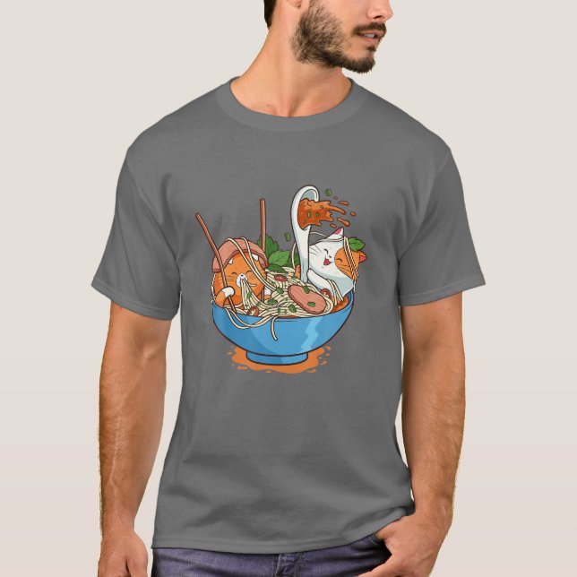 T-shirt Chats Viêt-namiens Drôle De Soupe De Noodle En P (Devant)