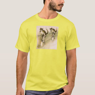 T-shirt Chats vintages à vélo