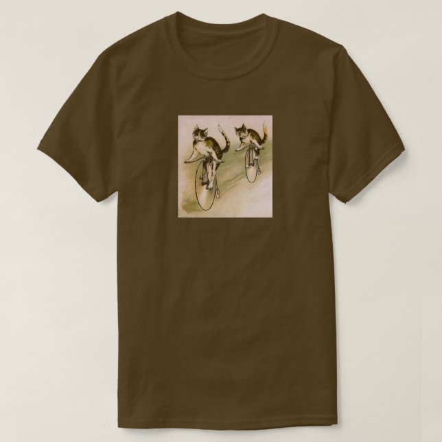 T-shirt Chats vintages à vélo (Design devant)