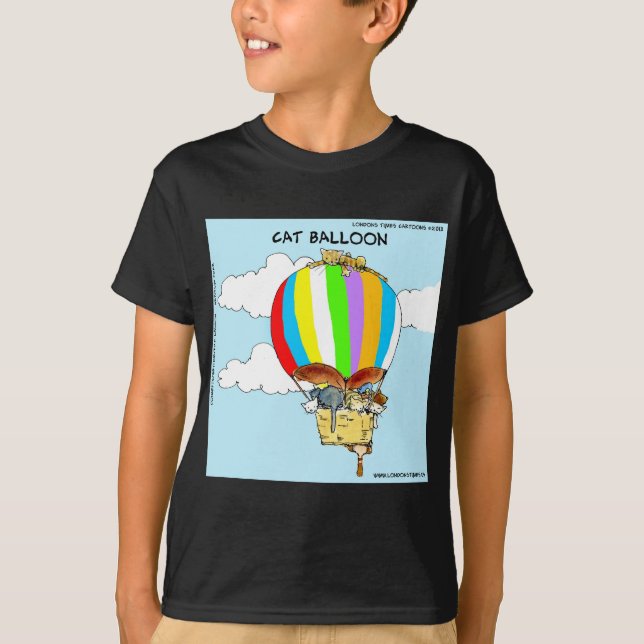 T-shirt Chats Volants Dessin Animé Drôle (Devant)