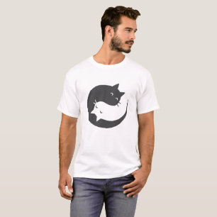 T-shirt Chats yin et yang mandala - Choisir le colo arriè