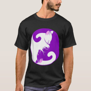 T-shirt Chats Yin & Yang Cute Méditation Yoga Félin