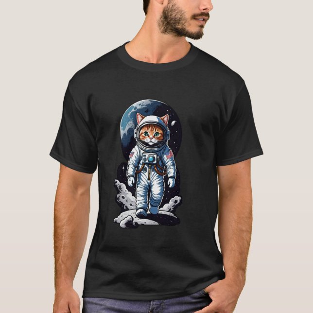 T-shirt Chatstronaute (#01) chat astronaute dans l'espace (Devant)