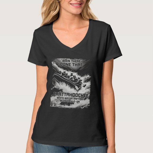T-shirt Chattahoochee White Water Rafting River Rapids Geo (Devant)