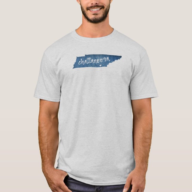 T-shirt Chattanooga Tennessee Grain de bois (Devant)