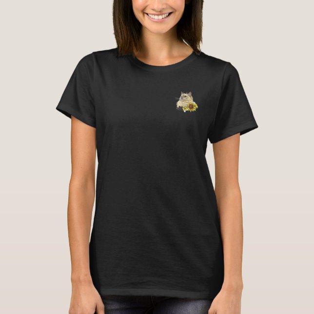 T-shirt Chatte-chat Chatte-chat Chatte-animal propriétaire (Devant)