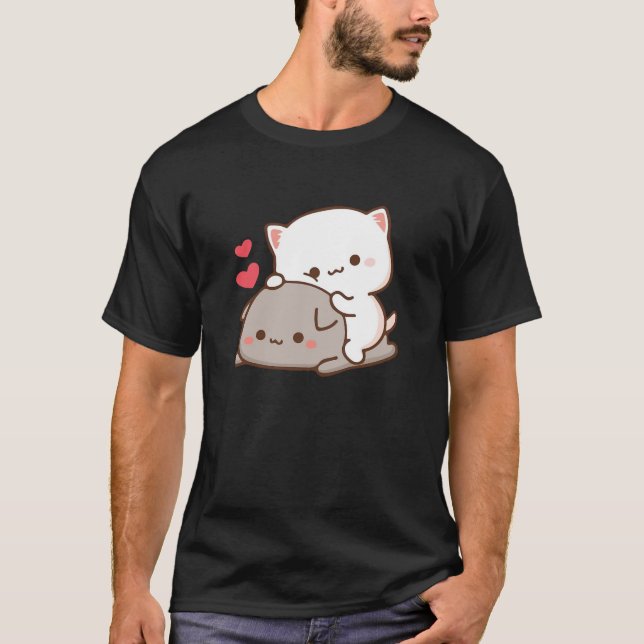 T-shirt chatte de pêche mochi classique (Devant)