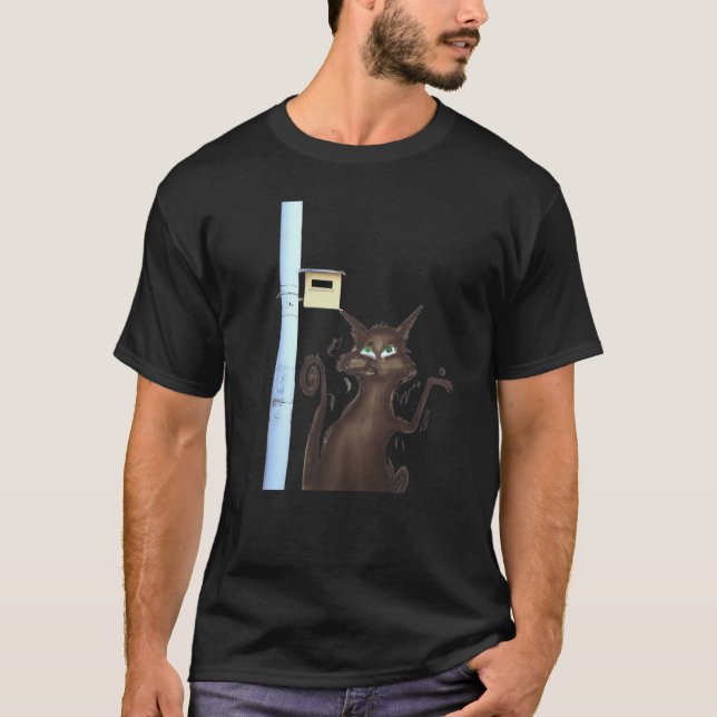 T-shirt Chatte étrange oeuvre d'art chaton farfelu (Devant)