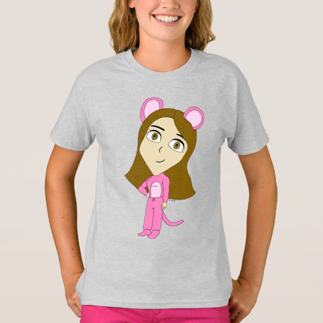 T-shirt chatte rose (Devant)