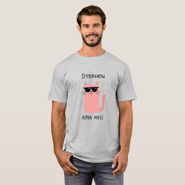 T-shirt Chatte Rose Avec Lunettes De Soleil (Devant entier)