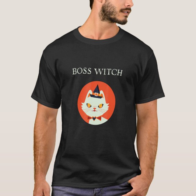 T-shirt Chatte Sorcière Patronne (Devant)