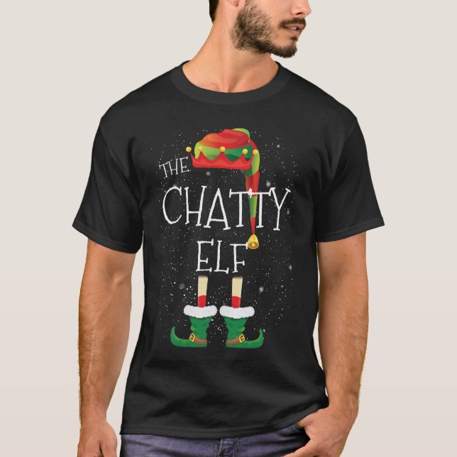 T-shirt CHATTY Elf Famille Correspondant Groupe de Noël Dr (Devant)