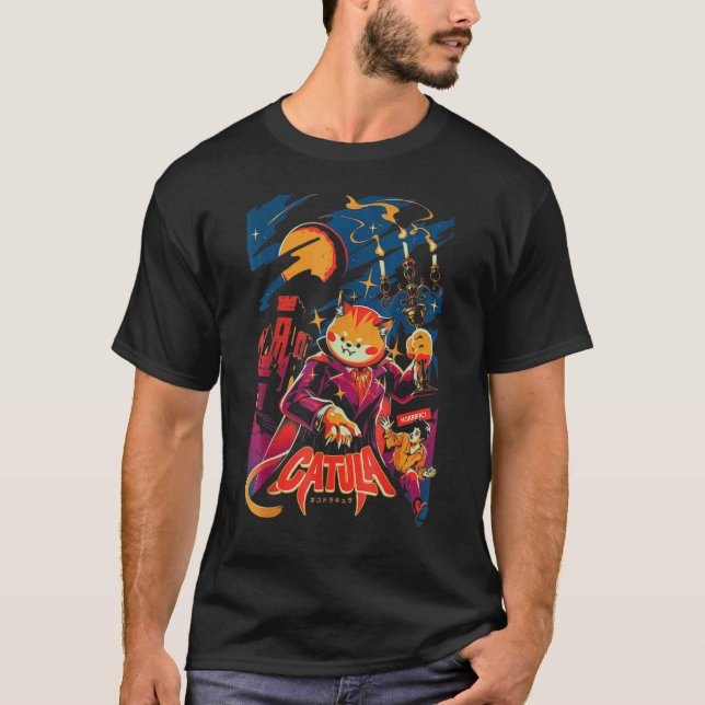 T-shirt Chatula Kitty Mignon Animal Vampire Maléfique Magi (Devant)